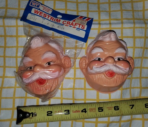 2 Vintage Westrim Crafts 6402 Santa Face Mask 4" - Picture 10 of 11