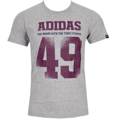Adidas Kinder T-Shirt Baumwolle Freizeit Logo Graphic Jungs weinrot grau 164 170 - Bild 1 von 4