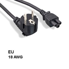 x10 6' EU Europe 3 Prong Notebook Power Cord IEC60320 C5 to 90 Angled CEE 7/7