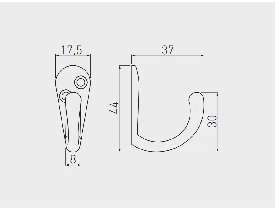 Gancio per Cappotto appendiabiti da parete Singolo Cromo Lucido Set 44x17 - Immagine 4 di 4