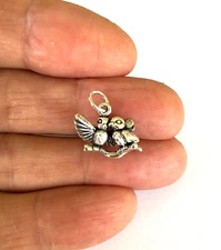 Sterling Silver 3d Love birds charm