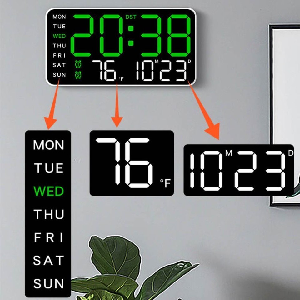 Wall-mounted Digital LED Clocks Display Table Clock for Bedroom | eBay