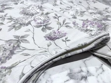 Ellis Abigail Hydrangea & Butterflies Scalloped Valance 70" W Soft Hues Lilac EC