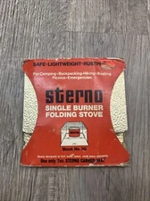 Vintage STERNO #30 Single Burner Folding Stove Gold Tone