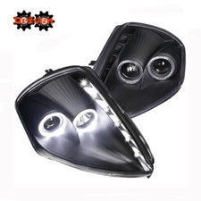 For 00-05 Mitsubishi Eclipse 46 Cly Projector Headlights Wdual Halos Led Black For 00-05 Mitsubishi Eclipse 46 Cly Projector Headlights Wdual Halos Led Black