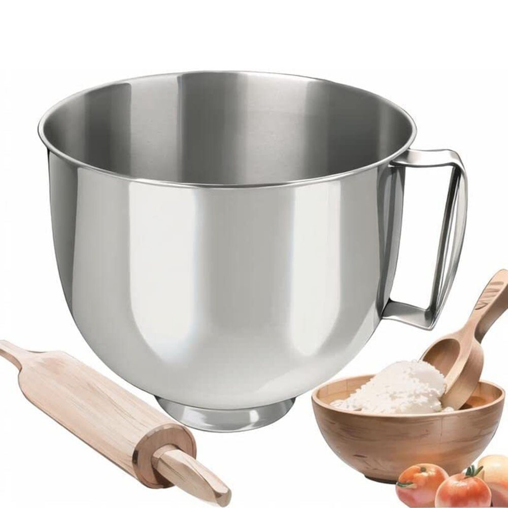 Mixerschale Für KitchenAid Lebensmittelqualität Rührschüssel Silber 4,5qt/5qt