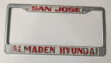 VTG Metal San Jose California Almaden Hyundai Dealership License Plate Frame