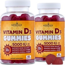 NEW AGE Vitamin D3 5000 IU 125mcg Gummies - Support Immune Support, Strong...