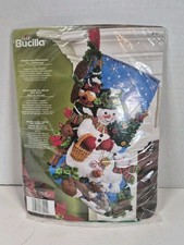 Bucilla Woodland Snowman Felt Stocking Kit New
