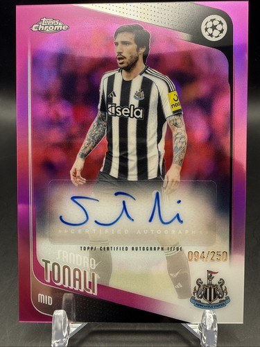 2025-26 Topps Chrome UEFA Club Competition SANDRO TONALI (#CA-ST) Pink Auto /250