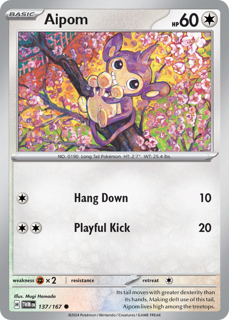 Aipom 137/167 Twilight Masquerade Common Pokemon NM/M