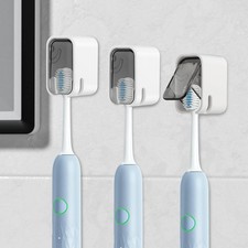 3 Pcs Toothbrush Holders Wall Mounted, Single Slot Design with Cover, DustProof