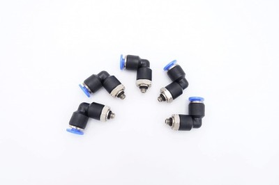 4mm Tube OD x 1032 UNF Male Elbow 90 Deg Swivel Quick Push Connectors 5 PCS