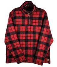 John Wayne Stock Supply Mens Large 1/4 Zip Buffalo Plaid Pullover Fleece Shacket