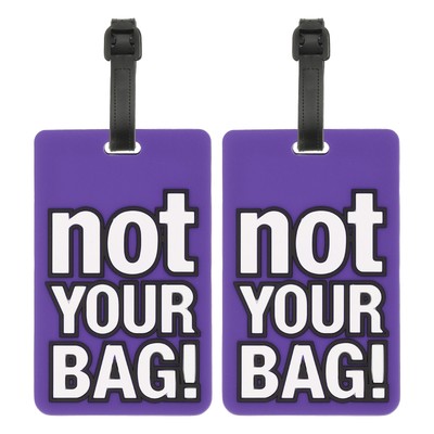 2Pcs Luggage Tags, (Not Your Bag) PVC Funny Travel Tags Labels, Purple