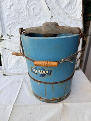 vintage ice cream maker the alaska north star freezer blue wood