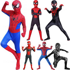 Kids SpiderMan Cosplay Costume Boys Tobey Maguire Outfit Jumpsuit Fancy Dress