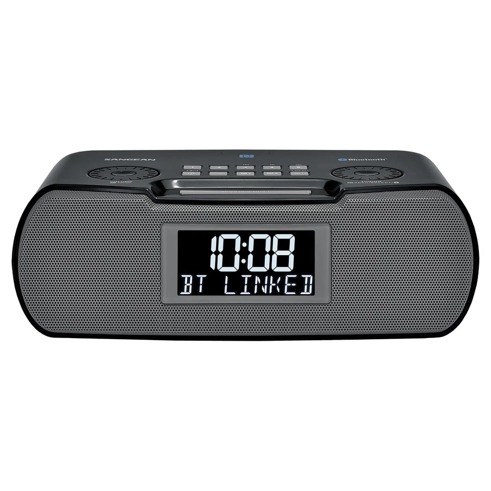 Black AM FM Stereo Digital Clock Radio with Bluetooth 10 Station Presets - Image 3 of 4