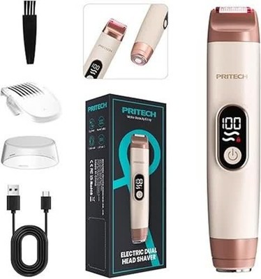 PRITECH Intimrasierer für Frauen, 2-in-1 Doppelkopf Rasierer Damen Gesichtshaare