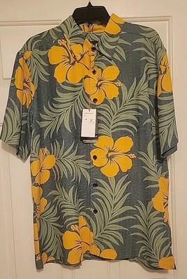 Quiksilver Waterman Collection Mens Tropical Shirt Full Bloom Size Medium NWT