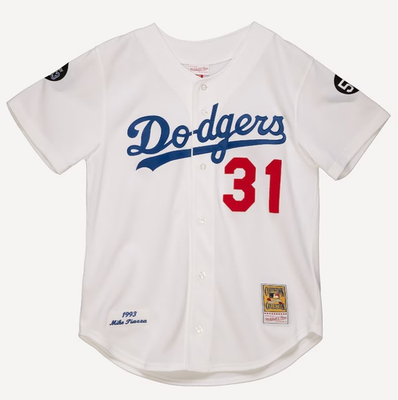 MLB Mitchell & Ness 1993 Home LA Dodgers #31 Baseball Jersey New