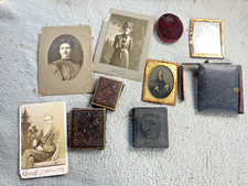 Antique Daguerreotype Ambrotype Photo Lot Bijou Cases Leather Velvet Frames