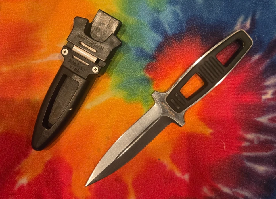 Kershaw 1006 Amphibian Fixed Blade Dive Knife Kydex Diver’s Sheath Vintage Japan - Image 2 of 4