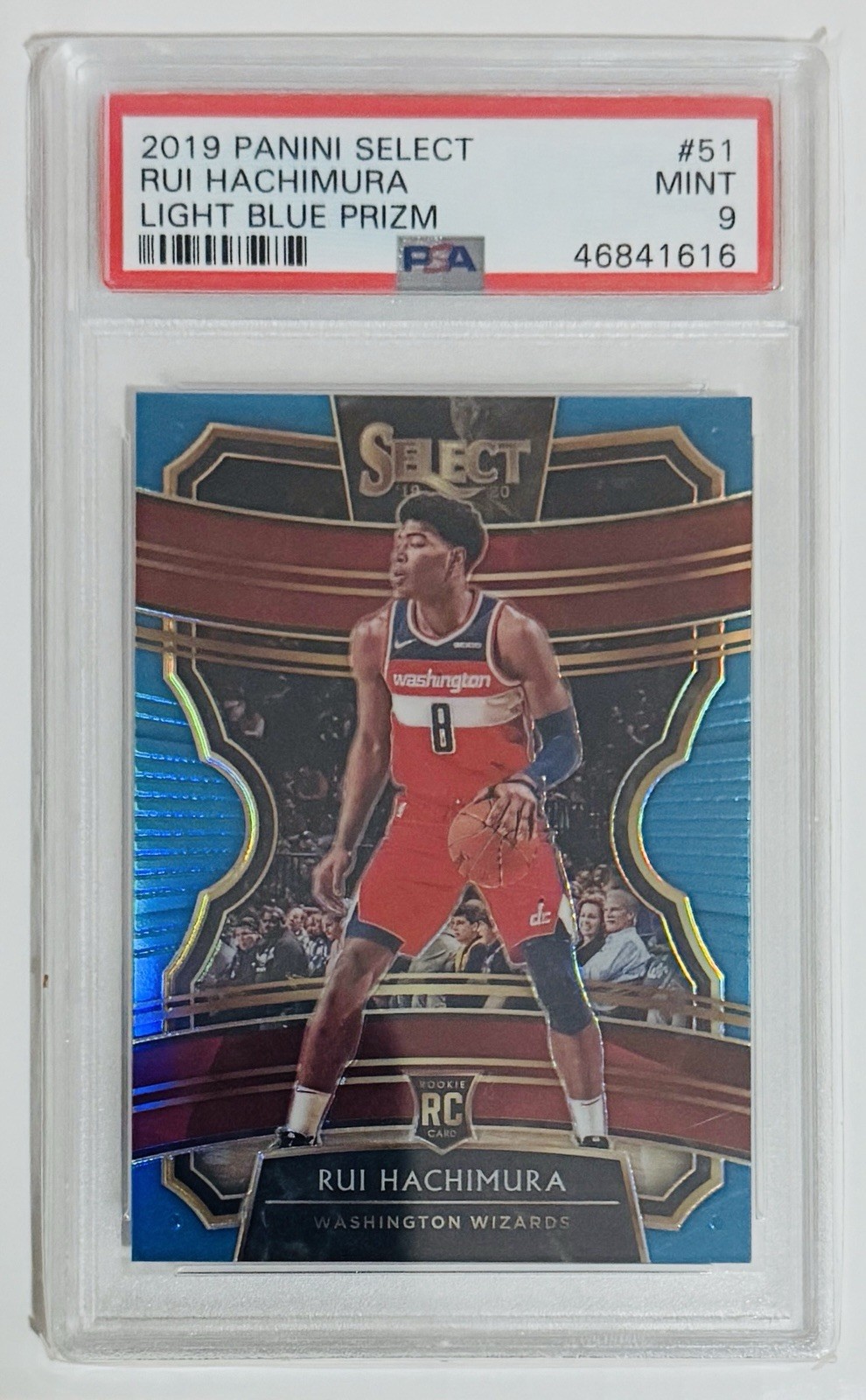 2019 Panini Select - Rui Hachimura - Light Blue Prizm - #51 - 046/299 - PSA 9