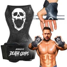 JerkFit Death Grips, Lifting Straps for Deadlifts, Pull Ups, and Shrugs, (Medium