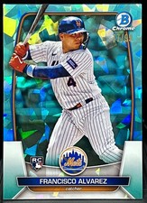 FRANCISCO ALVAREZ 2023 Bowman Chrome Sapphire #35 AQUA Image Variation RC /99