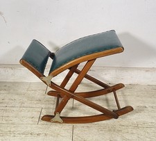 POUF POGGIAPIEDI VINTAGE PIEGHEVOLE REGOLABILE LEGNO SKY SGABELLO ANNI 50