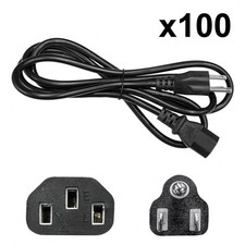 Lot 100 Power Cord Cable Desktop Computer 6ft IEC320 3Prong Design US Heavy Duty
