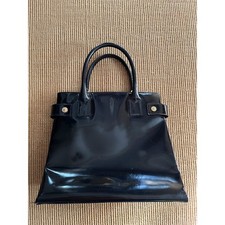 Gucci Black Patent Bag Square Leather Shopper Tote Large