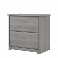 Maklaine Engineered Wood 2 Drawer Lateral File Cabinet in Modern Gray