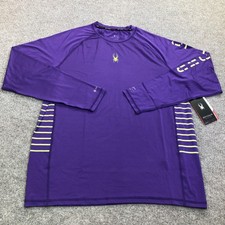 Spyder Rash Guard Shirt Mens Large Purple UPF 30 Swim Quick Dry Surf S923037