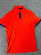 Nike Mens Polo Shirt S Orange Dri-Fit AT8890-634 Royal Blue Short Sleeve