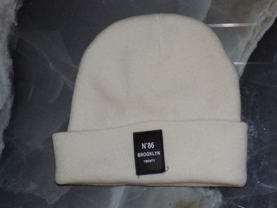 N*86 Brooklyn Twenty Unisex Winter Hat Beanie Off White One Size