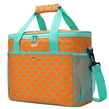 18L Large Soft Cooler Insulated Picnic Bag for Grocery Camping Car Bright Ora...