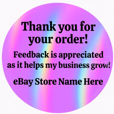 Thank You Stickers for eBay Sellers - Custom Business Name Labels - 2"