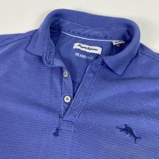 Tommy Bahama Polo Shirt Mens Medium Blue IslandZone Marlin Logo Short Sleeve