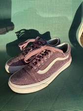 Vans Women's Old Skool Orchid Pink Metallic Glitter Skate Shoe 8 Nice Condition
