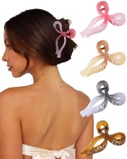 4 PCS Bow Hair Clips Bow Claw Clip for Women Nonslip Large Hair Claw Clips fo...