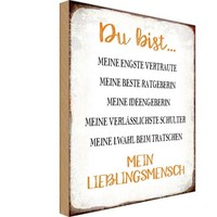 Holzschild 18X12 Cm Du Bist Mein Lieblingsmensch Dekoration Deko Geschenk Holz S
