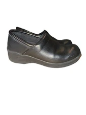 TredSafe EnduroPro Black Leather Clogs Slip Resistant Shoes Women’s Size 7