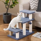 2-in-1 Cat Tree Tower Pet Steps w/ Scratching Posts Hanging Toy Ball Perch