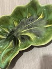 Two Vintage DeForest Of California Green Leaf Pottery Mid Century Retro Dishes — photo 4