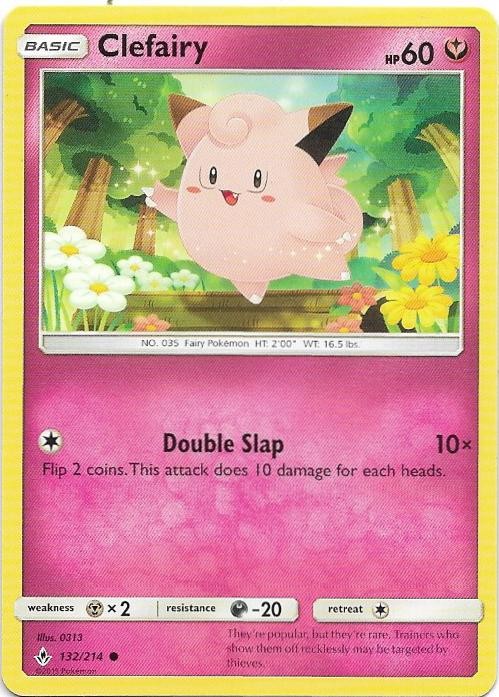 Clefairy 132/214 Common Unbroken Bonds Pokemon Near Mint