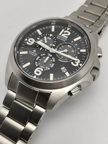 Citizen Promaster CB5920-86E Chronographe Titane Blk SLV 20Bar Solaire Montre - Photo 3 sur 10