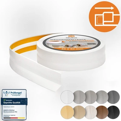 Plinthe souple en PVC 30x30mm auto-adhésive plastique caoutchouc - Photo 1/4
