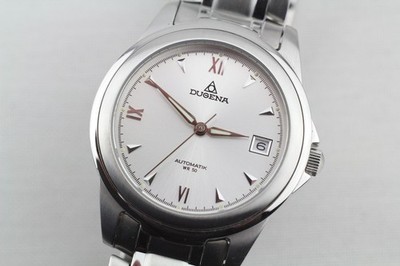 Dugena WR50 Automatik Miyota 8215 Herrenuhr HAU mit Datum und Glasboden # 12547